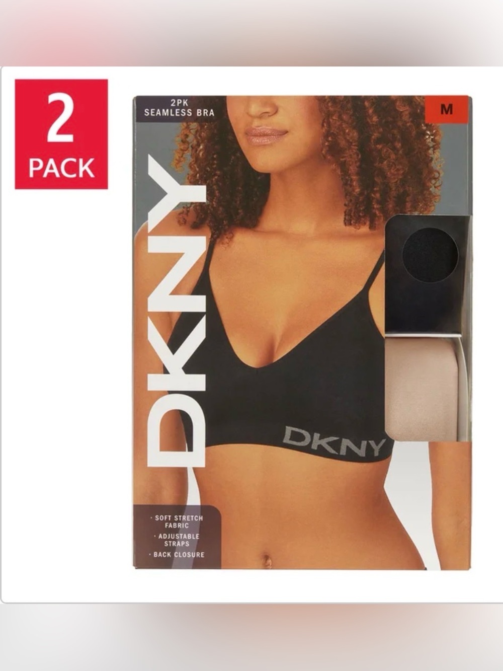 DKNY 2-Pack Seamless Bras - Black & Beige